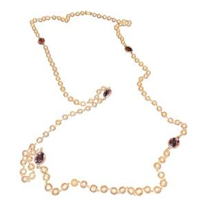 Coro Vintage Freshwater Pearls with Lavender Glass Stones. LS